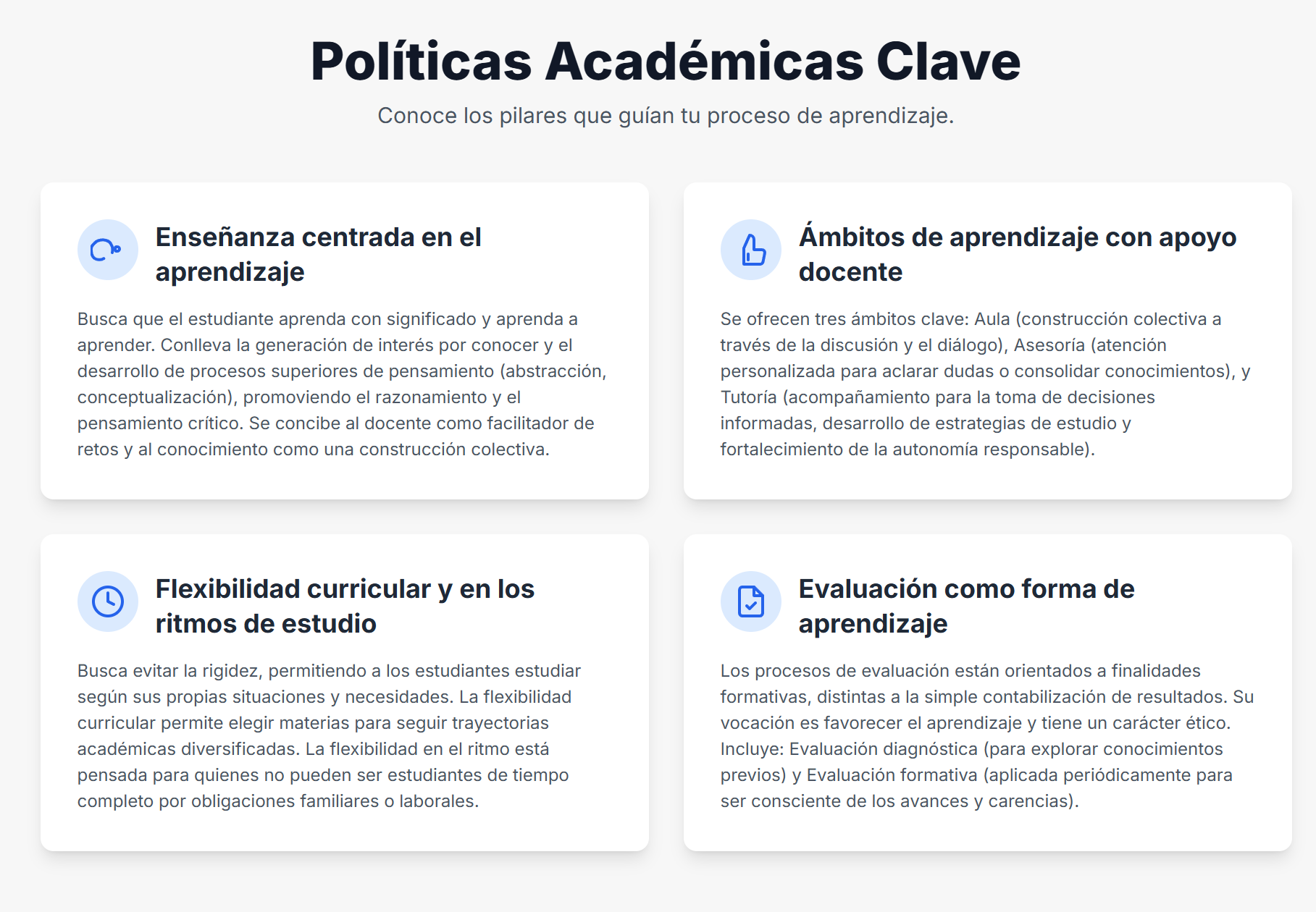 Síntesis de los principios y políticas de la UACM